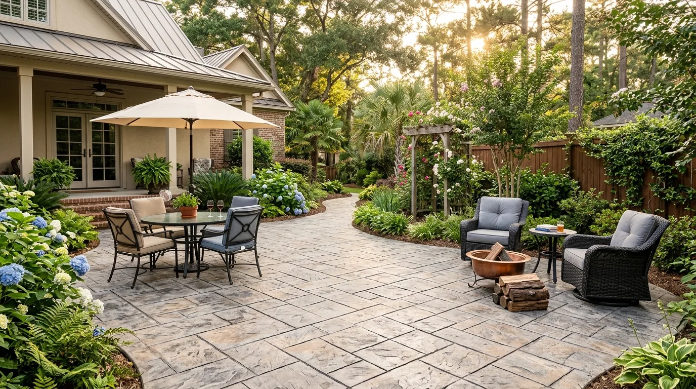 Concrete Patio Designs for Holly Springs Town Center Homes